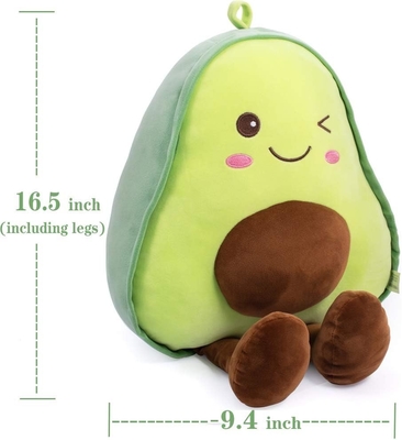 16.5 inci berpelukan isi buah alpukat lembut plush lempar bantal hadiah untuk anak-anak, makanan berbentuk lempar bantal mainan untuk Natal