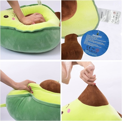 16.5 inci berpelukan isi buah alpukat lembut plush lempar bantal hadiah untuk anak-anak, makanan berbentuk lempar bantal mainan untuk Natal