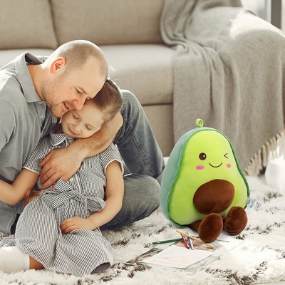 16.5 inci berpelukan isi buah alpukat lembut plush lempar bantal hadiah untuk anak-anak, makanan berbentuk lempar bantal mainan untuk Natal