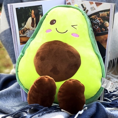 16.5 inci berpelukan isi buah alpukat lembut plush lempar bantal hadiah untuk anak-anak, makanan berbentuk lempar bantal mainan untuk Natal