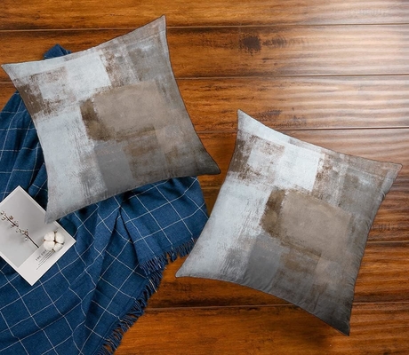 Set 2 karya seni coklat Dekorasi kontemporer abu-abu Dekorasi rumah Memeluk bantal tas bantal 18X18 inci