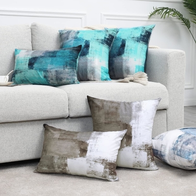 Set 2 karya seni coklat Dekorasi kontemporer abu-abu Dekorasi rumah Memeluk bantal tas bantal 18X18 inci