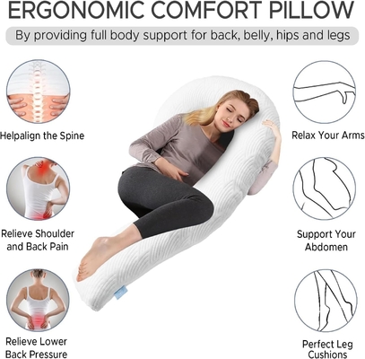 Body Pillow for Adults - Soft Long Bed Pillows Insert for Sleeping - Shredded Memory Foam &amp; Removable Washable Cover (Bagian lain dari Body Pillow untuk Dewasa)
