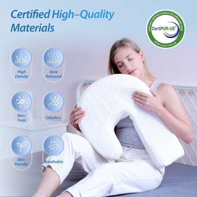 Bantal untuk Side Sleeper Body Pillow untuk Dewasa Memory Foam Pillow dengan U-Shaped Contoured Support Pain Relief dengan
