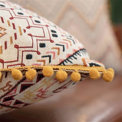 Maroko bantal rambut bola sisi bantal etnis Amerika Tassel sisi bantal bantal bantal Kantor bantal penutup