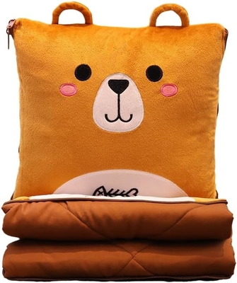 Selimut dan Bantal Perjalanan - Premium Soft 2 in 1 Selimut Pesawat dengan Bantal Tas Lembut