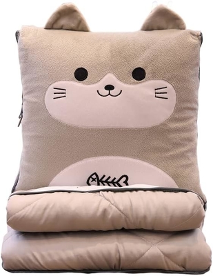 Selimut dan Bantal Perjalanan - Premium Soft 2 in 1 Selimut Pesawat dengan Bantal Tas Lembut
