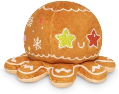 TeeTurtle - The Original Reversible Octopus Plushie - Love + Hate - Cute Sensory Fidget Dipenuhi Hewan yang Menunjukkan Anda