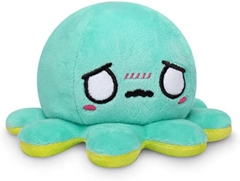 TeeTurtle - The Original Reversible Octopus Plushie - Love + Hate - Cute Sensory Fidget Dipenuhi Hewan yang Menunjukkan Anda