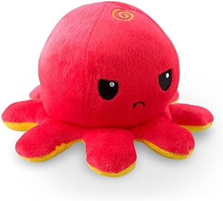 TeeTurtle - The Original Reversible Octopus Plushie - Love + Hate - Cute Sensory Fidget Dipenuhi Hewan yang Menunjukkan Anda