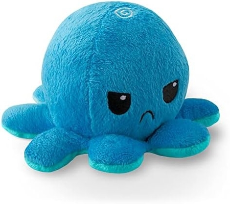 TeeTurtle - The Original Reversible Octopus Plushie - Love + Hate - Cute Sensory Fidget Dipenuhi Hewan yang Menunjukkan Anda