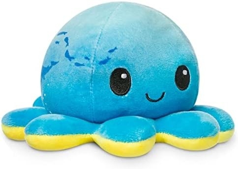 TeeTurtle - The Original Reversible Octopus Plushie - Love + Hate - Cute Sensory Fidget Dipenuhi Hewan yang Menunjukkan Anda