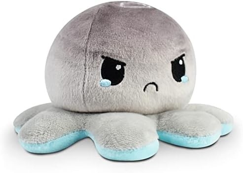 TeeTurtle - The Original Reversible Octopus Plushie - Love + Hate - Cute Sensory Fidget Dipenuhi Hewan yang Menunjukkan Anda