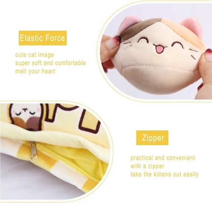 REFAHB Cute Plush Pillow Throw Pillow Removable Stuffed Animal Toys Hadiah Kreatif untuk Anak Perempuan (Kitten)