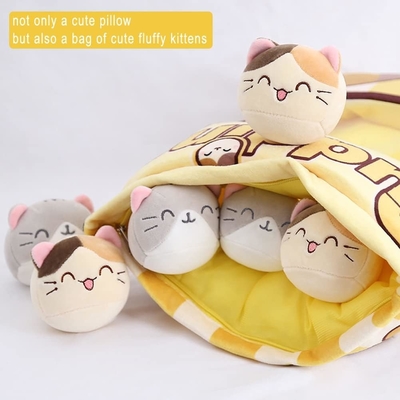 REFAHB Cute Plush Pillow Throw Pillow Removable Stuffed Animal Toys Hadiah Kreatif untuk Anak Perempuan (Kitten)