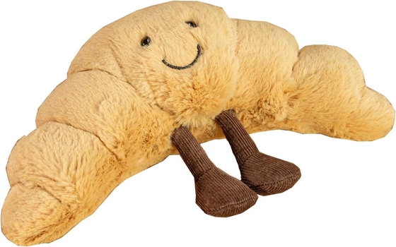 Berberat 9 " Croissant Plush Cute Smile Croissant Roti Bantal Dipenuhi Hewan Lucu Makanan Lembut Plushies