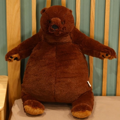 23.6in Dark Brown Teddy Bear Plush Toy Simulasi Djungelskog Teddy Bear Dipenuhi Hewan Boneka Rumah