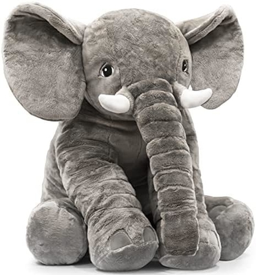 Dolanan hewan plush gajah yang diisi 24 inci