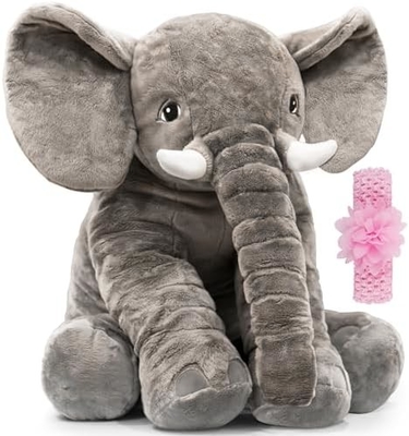 Dolanan hewan plush gajah yang diisi 24 inci