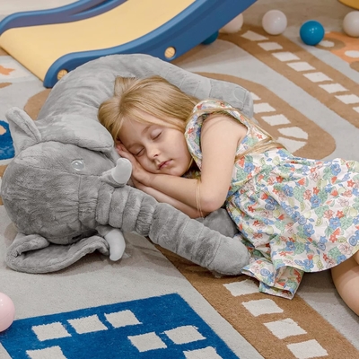 Dolanan hewan plush gajah yang diisi 24 inci