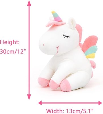 Lazada Unicorn Dipenuhi Beraneka Animalia Mainan Plush Gadis Hadiah Dengan Sayap Pelangi Putih 12 Inci