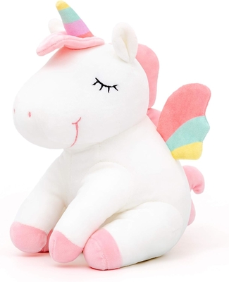 Lazada Unicorn Dipenuhi Beraneka Animalia Mainan Plush Gadis Hadiah Dengan Sayap Pelangi Putih 12 Inci