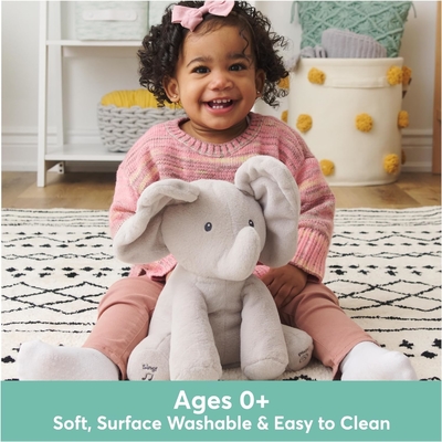 GUND Bayi Animasi Flappy Gajah Plush, Bernyanyi Dipenuhi Hewan Bayi Mainan untuk Usia 0 dan di atas, Abu-abu, 12 &quot;