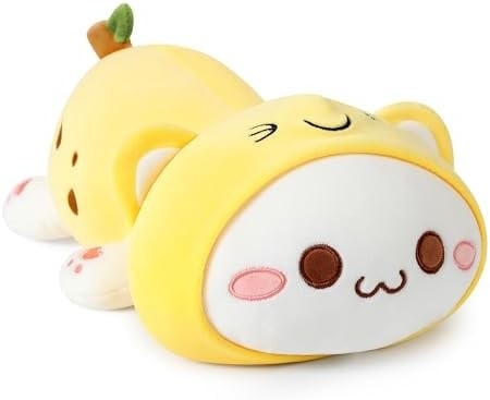 Onsoyours Cute Kitten Plush Toy 25.5 &quot;Kitty Soft Anime Cat Besar Plush Bantal untuk Anak-anak (Bodas A, 25.5