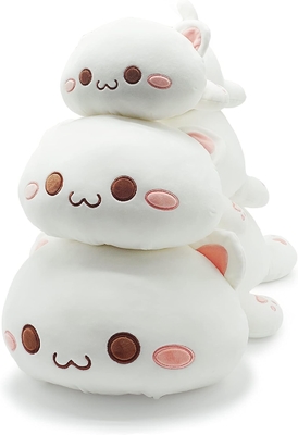 Onsoyours Cute Kitten Plush Toy 25.5 &quot;Kitty Soft Anime Cat Besar Plush Bantal untuk Anak-anak (Bodas A, 25.5