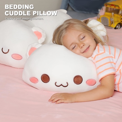 Onsoyours Cute Kitten Plush Toy 25.5 &quot;Kitty Soft Anime Cat Besar Plush Bantal untuk Anak-anak (Bodas A, 25.5