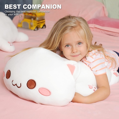 Onsoyours Cute Kitten Plush Toy 25.5 &quot;Kitty Soft Anime Cat Besar Plush Bantal untuk Anak-anak (Bodas A, 25.5