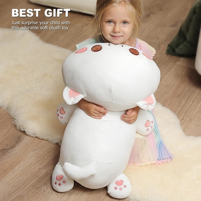 Onsoyours Cute Kitten Plush Toy 25.5 &quot;Kitty Soft Anime Cat Besar Plush Bantal untuk Anak-anak (Bodas A, 25.5