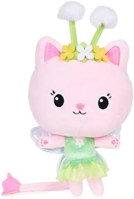 Gabby's Dollhouse, 7 inci Kitty Fairy Purr-ific Plush Toy, mainan anak-anak untuk usia 3 tahun ke atas
