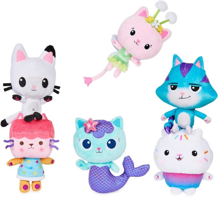 Gabby's Dollhouse, 7 inci Kitty Fairy Purr-ific Plush Toy, mainan anak-anak untuk usia 3 tahun ke atas