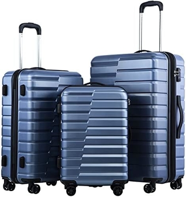 Koper PC ABS TSA Bagasi 3 Piece Set Kunci Spinner Bawa (biru Teal)