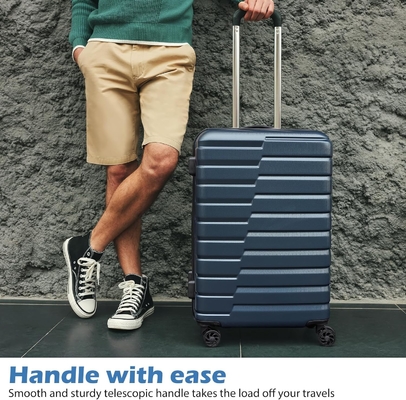 Koper PC ABS TSA Bagasi 3 Piece Set Kunci Spinner Bawa (biru Teal)
