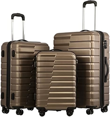 Koper PC ABS TSA Bagasi 3 Piece Set Kunci Spinner Bawa (biru Teal)