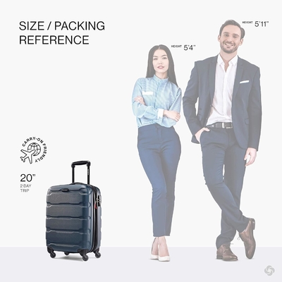 Omni PC Hardside Bagasi yang dapat diperluas dengan roda spinner, carry-on 20 inci, Teal