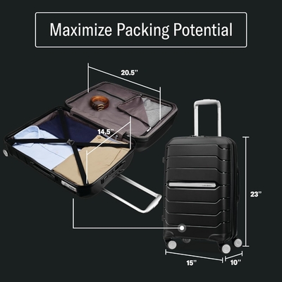 Hardside Expandable dengan Double Spinner Wheels, Carry-On 21 Inch, Putih