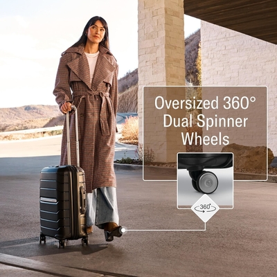 Hardside Expandable dengan Double Spinner Wheels, Carry-On 21 Inch, Putih