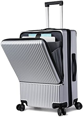 20in Aluminium Frame Hardside Spinner Wheel Baggage, Dibangun-di kunci TSA Bawa di koper, dengan Cup Holder &amp; USB Port