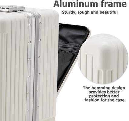 20in Aluminium Frame Hardside Spinner Wheel Baggage, Dibangun-di kunci TSA Bawa di koper, dengan Cup Holder &amp; USB Port