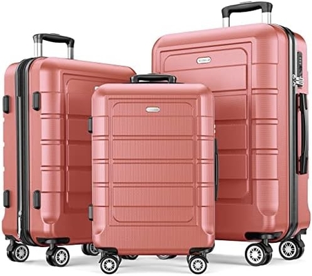 Set bagasi PC+ABS yang dapat diperluas koper tahan lama roda ganda kunci TSA 3 pcs anggur merah