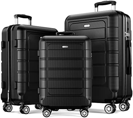 Set bagasi PC+ABS yang dapat diperluas koper tahan lama roda ganda kunci TSA 3 pcs anggur merah