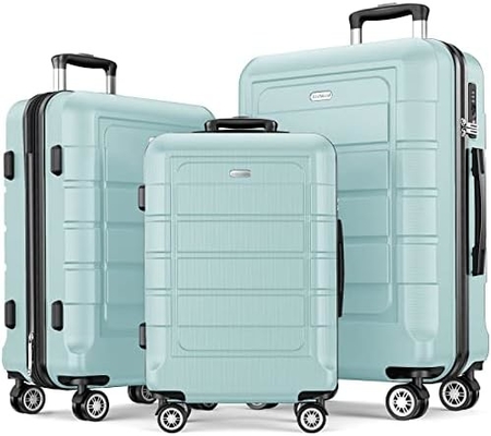 Set bagasi PC+ABS yang dapat diperluas koper tahan lama roda ganda kunci TSA 3 pcs anggur merah