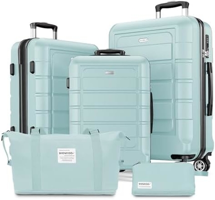 Set bagasi PC+ABS yang dapat diperluas koper tahan lama roda ganda kunci TSA 3 pcs anggur merah