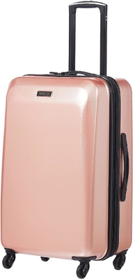 Moonlight Hardside Bagasi yang bisa diperluas dengan roda spinner, Rose Gold, Checked-Medium 24-Inch