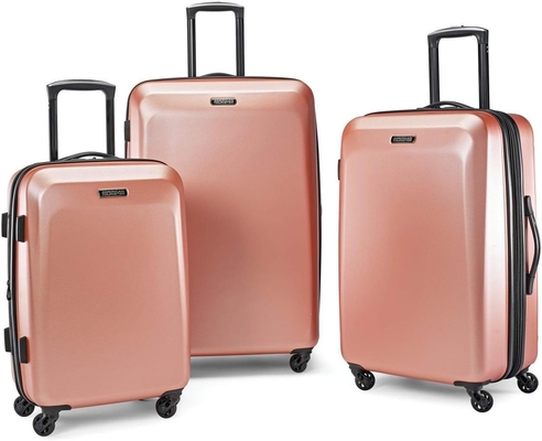 Moonlight Hardside Bagasi yang bisa diperluas dengan roda spinner, Rose Gold, Checked-Medium 24-Inch