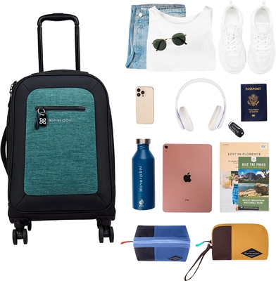 22 Inch Travel Soft Side Baggage, Bagasi tahan lama, koper dengan roda, bagasi rolling ringan yang dibawa,