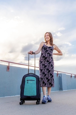 22 Inch Travel Soft Side Baggage, Bagasi tahan lama, koper dengan roda, bagasi rolling ringan yang dibawa,